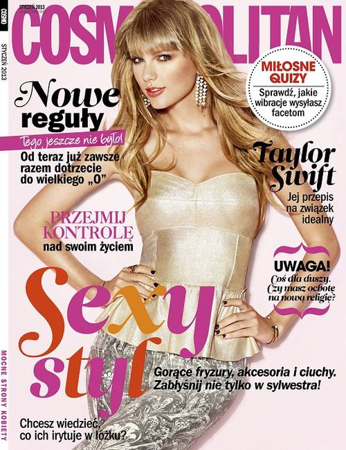 Тейлор Свифт на обложке Cosmopolitan в январе