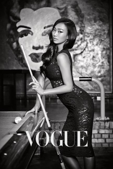 Фотосессия на бильярдном столе в Vogue Корея